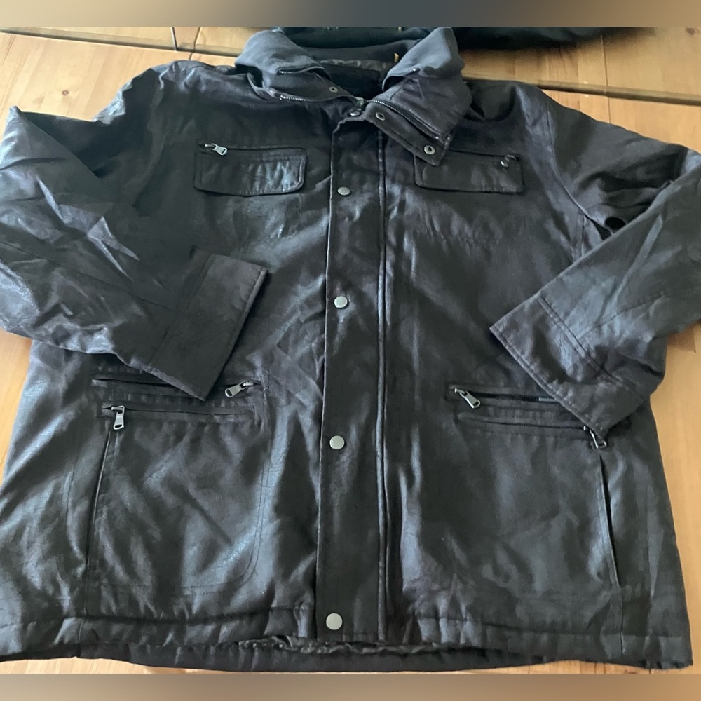 EUC Calvin Klein Men's Dark Brown Hooded Jacket - 100% Polyester size XL